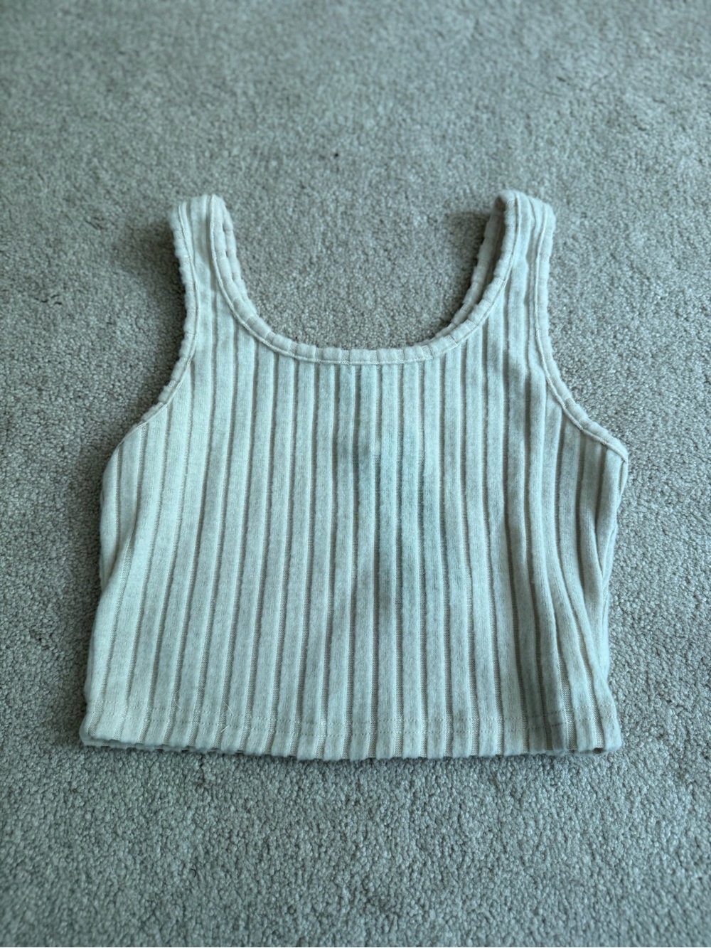 Target Ribbed Scoop Neck Cropped Tank Top - Cream